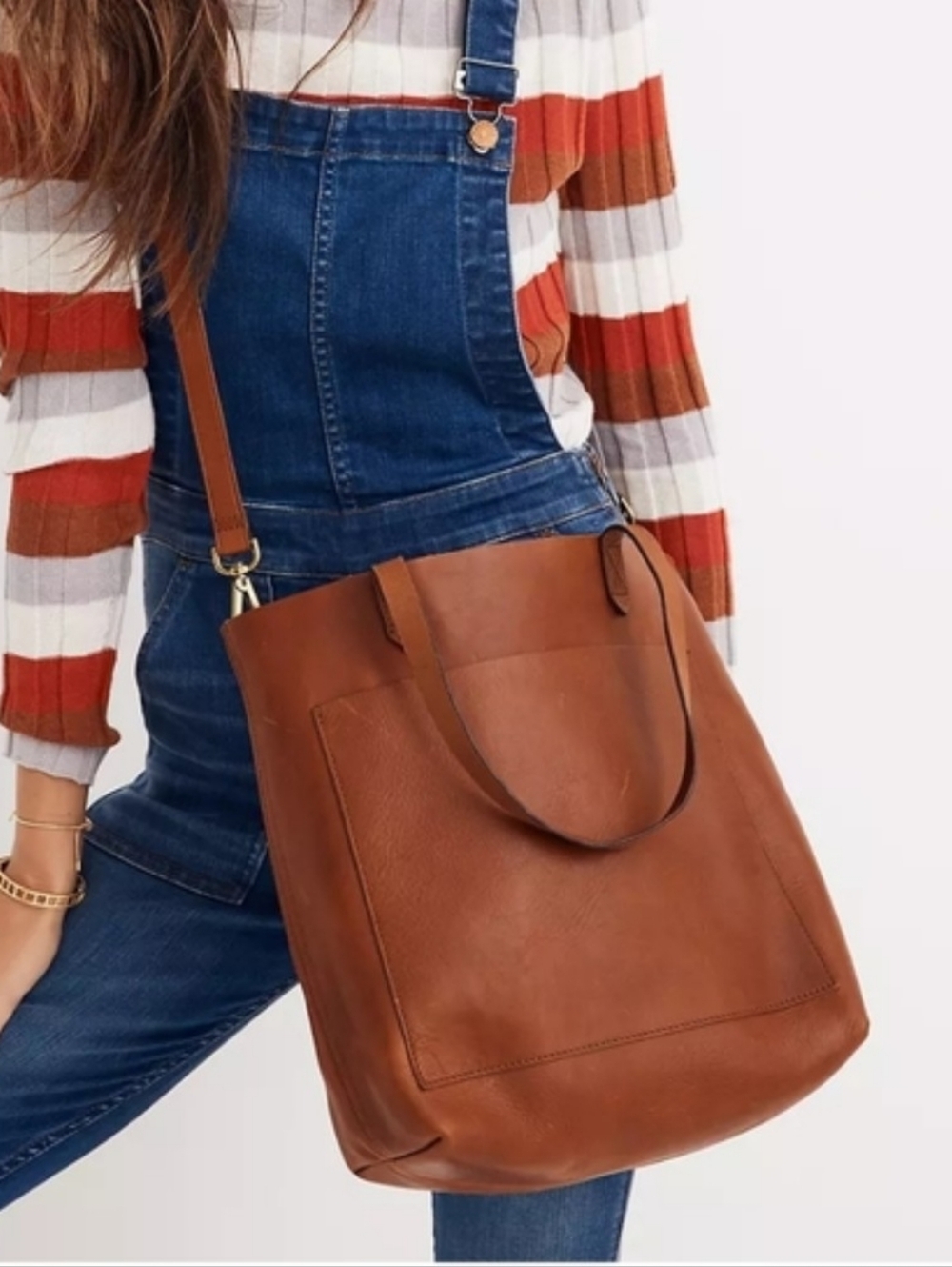 Madewell Medium Transport Tote Cognac Tan Brown